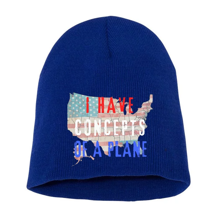 I Have Concepts Of A Plane Usa Map Short Acrylic Beanie