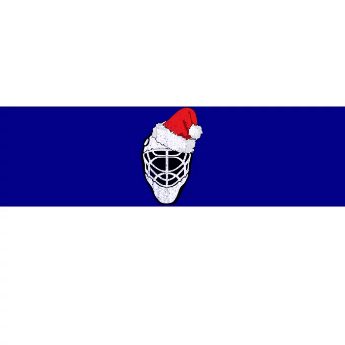 Ice Hockey Christmas Funny Goalie Santa Hat Hockey Fan Great Gift Bumper Sticker