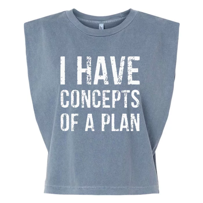 I Have Concepts Of A Plan Vintage Funny Trump Harris Garment-Dyed Women's Muscle Tee