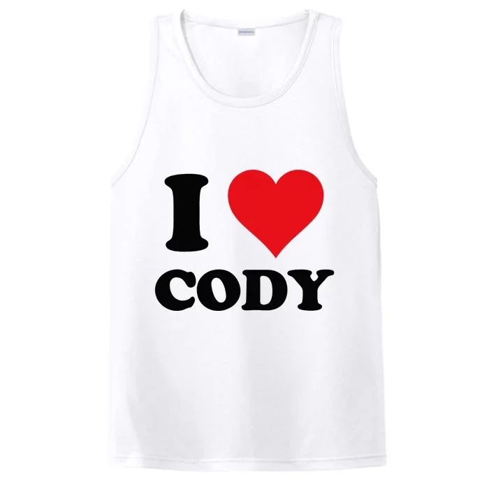 I Heart Cody First Name I Love Personalized Stuff Performance Tank