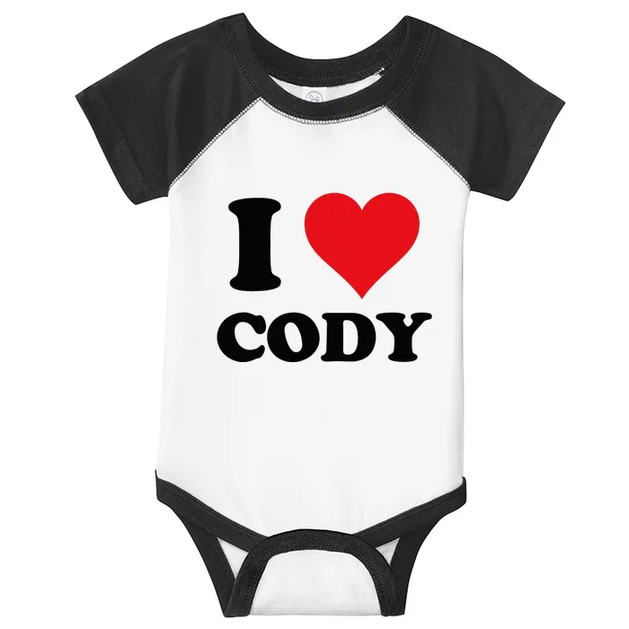 I Heart Cody First Name I Love Personalized Stuff Infant Baby Jersey Bodysuit