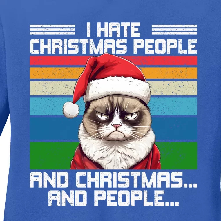 I Hate Christmas People And Christmas And People Gift Ladies Long Sleeve Shirt