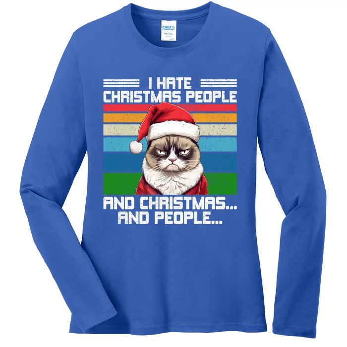 I Hate Christmas People And Christmas And People Gift Ladies Long Sleeve Shirt