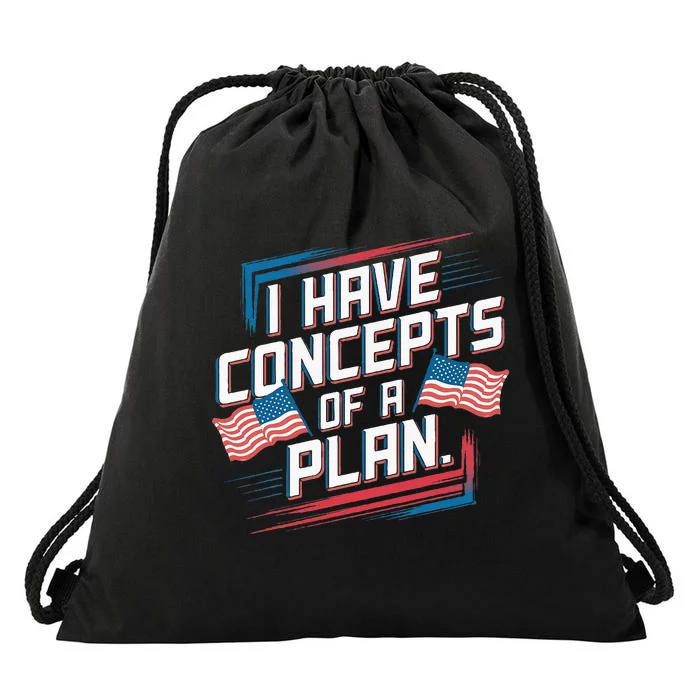 I Have Concepts Of A Plan Funny Pro Kamala Harris Vintage Drawstring Bag