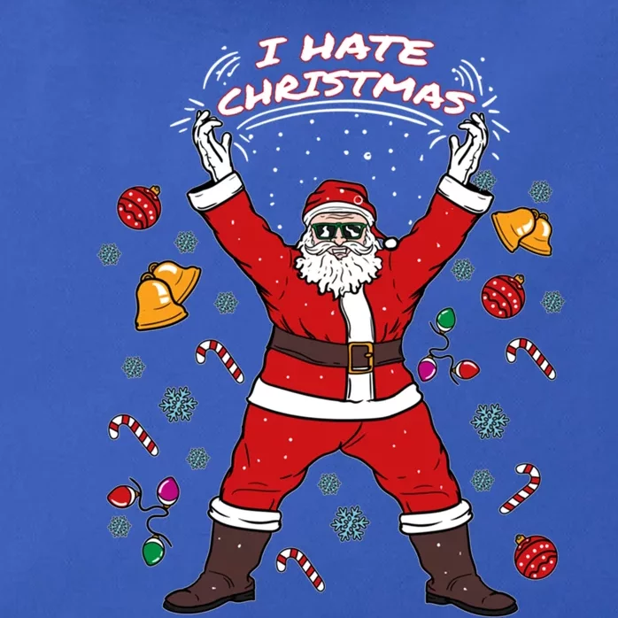 I Hate Christmas Xmas Santa Claus Christmas Present Gift Zip Tote Bag