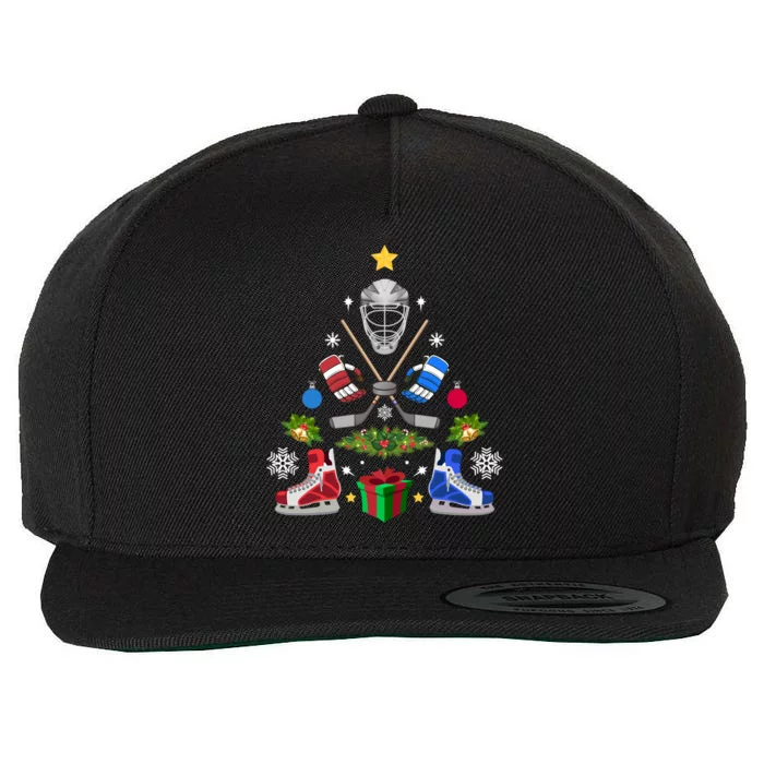 Ice Hockey Christmas Tree Ornats Funny Xmas Gift Gift Wool Snapback Cap