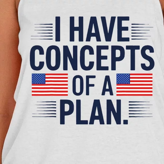 I Have Concepts Of A Plan Funny Pro Kamala Harris Women's Knotted Racerback Tank