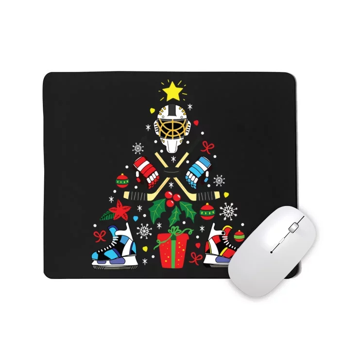 Ice Hockey Christmas Ornament Tree Funny Xmas Mousepad