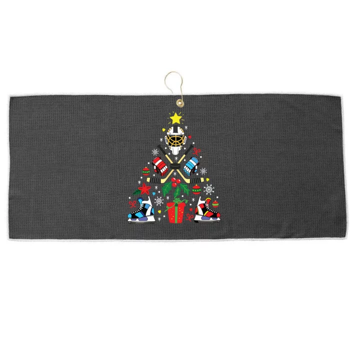 Ice Hockey Christmas Ornament Tree Funny Xmas Large Microfiber Waffle Golf Towel