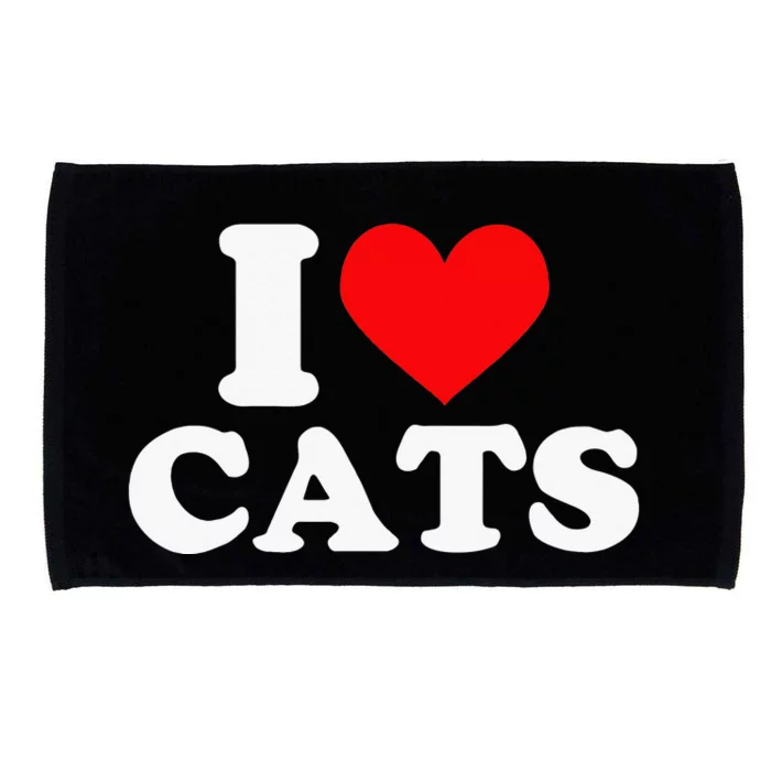 I Heart Cats I Heart Cats I Love Cats Valentine Day Microfiber Hand Towel