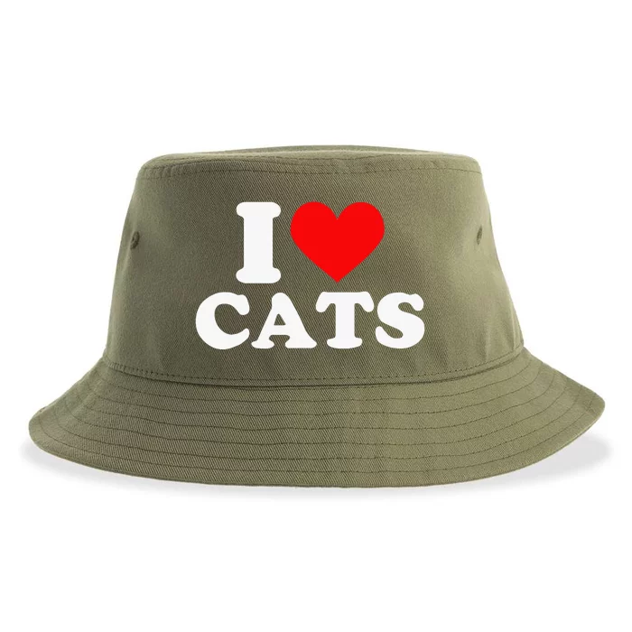 I Heart Cats I Heart Cats I Love Cats Valentine Day Sustainable Bucket Hat