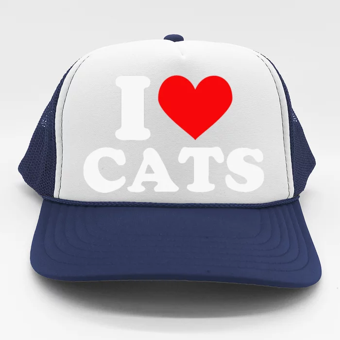 I Heart Cats I Heart Cats I Love Cats Valentine Day Trucker Hat