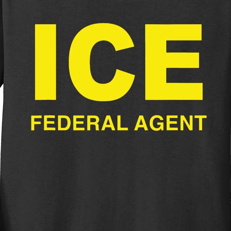 Ice Halloween Costume Federal Agent Police Immigration Kids Long Sleeve Shirt