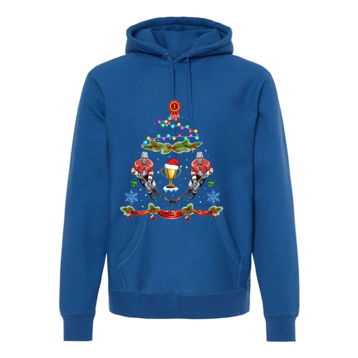 Ice Hockey Christmas Funny Hockey Christmas Cute Gift Premium Hoodie