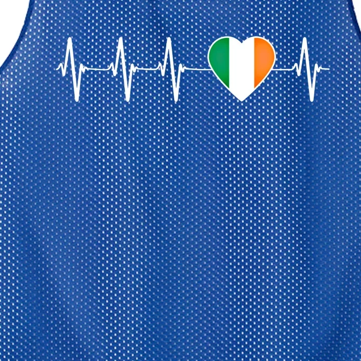 Irish Heartbeat Cute Gift I Love Ireland Flag Country Patriotic Gift Mesh Reversible Basketball Jersey Tank