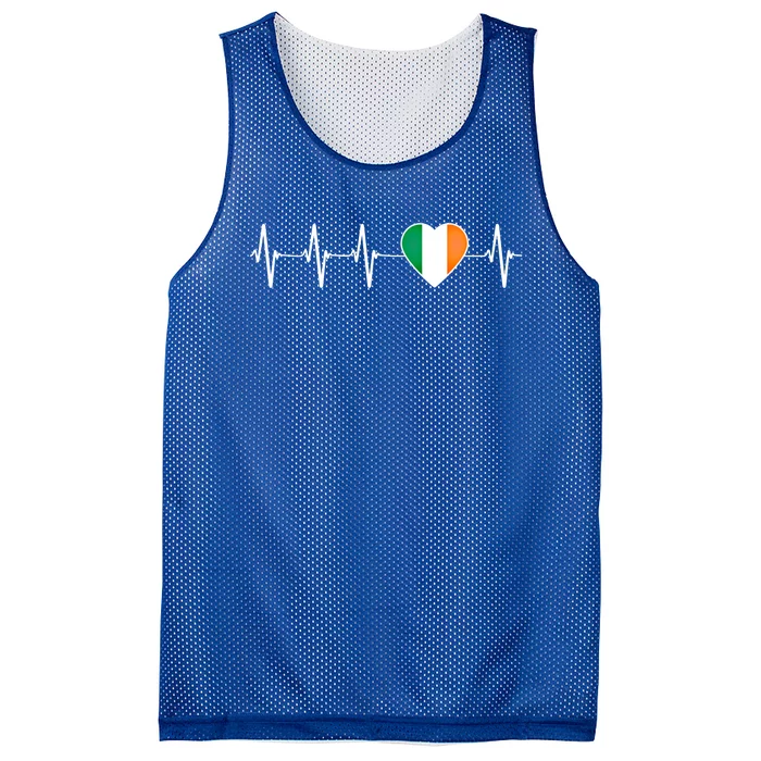 Irish Heartbeat Cute Gift I Love Ireland Flag Country Patriotic Gift Mesh Reversible Basketball Jersey Tank