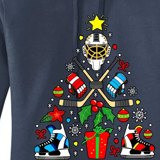 Ice Hockey Christmas Ornat Tree Funny Xmas Gift Gift Women's Pullover Hoodie