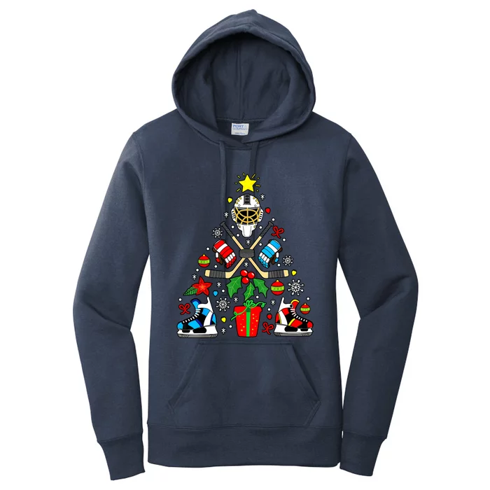 Ice Hockey Christmas Ornat Tree Funny Xmas Gift Gift Women's Pullover Hoodie