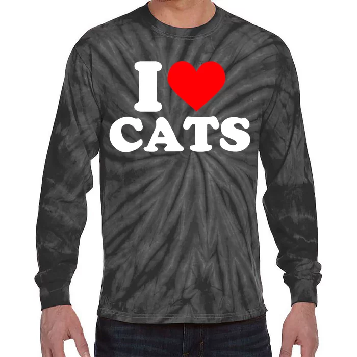 I Heart Cats Shirt I Heart Cats Tshirt I Love Cats Shirt Tie-Dye Long Sleeve Shirt