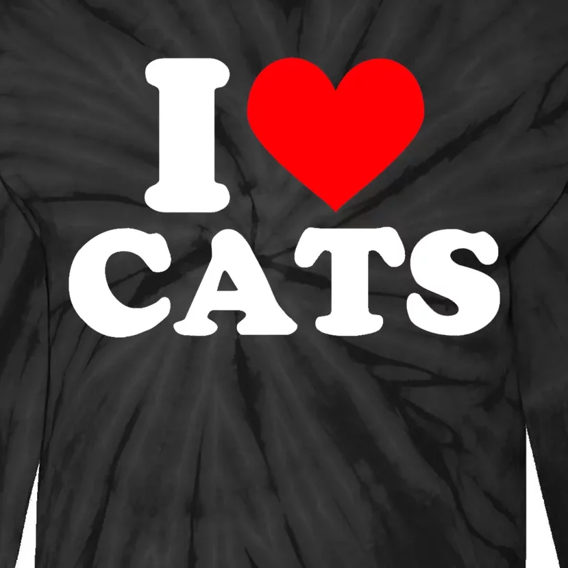 I Heart Cats Shirt I Heart Cats Tshirt I Love Cats Shirt Tie-Dye Long Sleeve Shirt