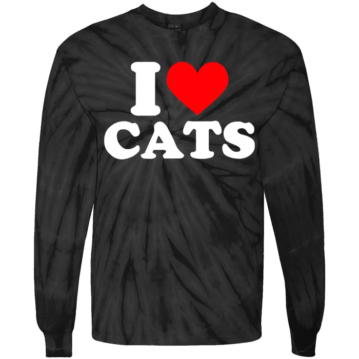 I Heart Cats Shirt I Heart Cats Tshirt I Love Cats Shirt Tie-Dye Long Sleeve Shirt