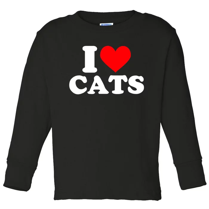 I Heart Cats Shirt I Heart Cats Tshirt I Love Cats Shirt Toddler Long Sleeve Shirt