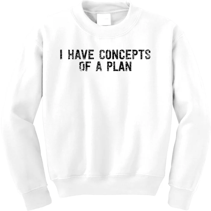 I Have Concepts Of A Plan Political 2024 Kids Sweatshirt