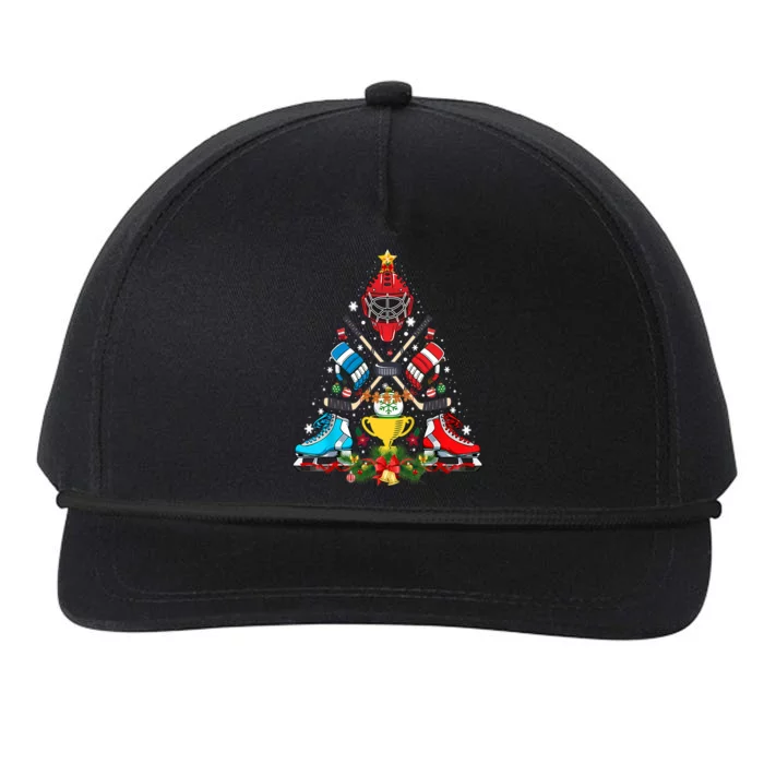 Ice Hockey Christmas Ornat Tree Funny Xmas Gift Snapback Five-Panel Rope Hat