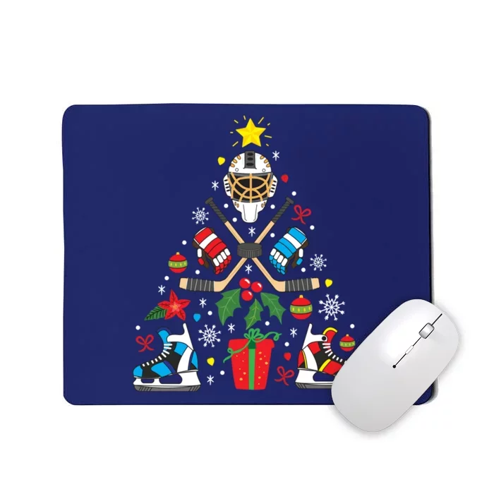 Ice Hockey Christmas Ornament Tree Funny Xmas Gift Boy Mousepad