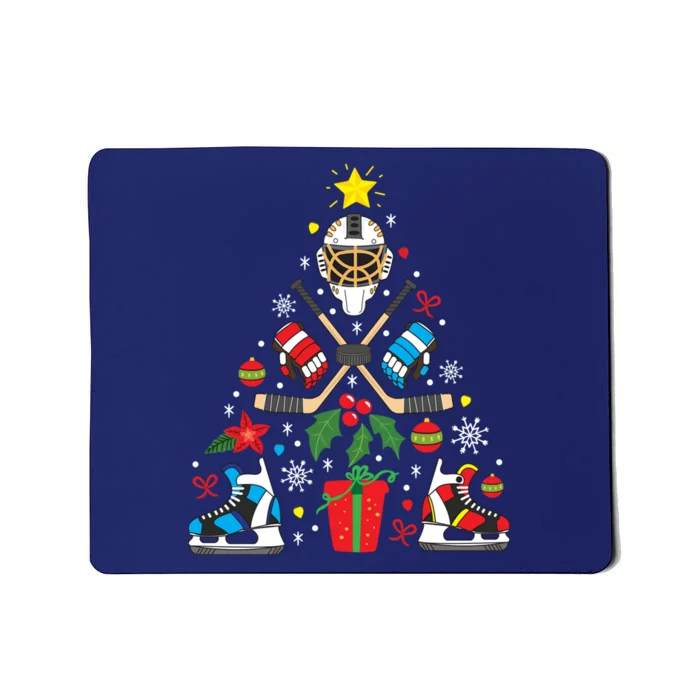 Ice Hockey Christmas Ornament Tree Funny Xmas Gift Boy Mousepad