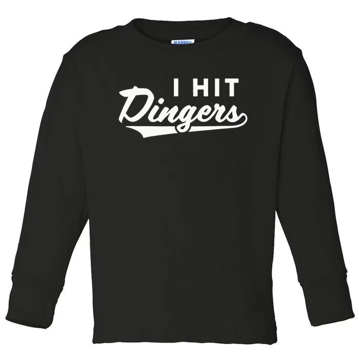 I Hit Dingers Toddler Long Sleeve Shirt