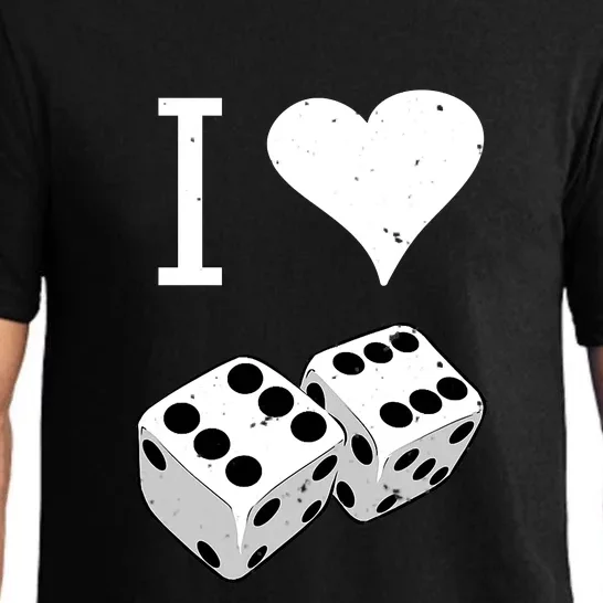 I Heart Dice Rolling Playing Betting Gambling Love Pajama Set