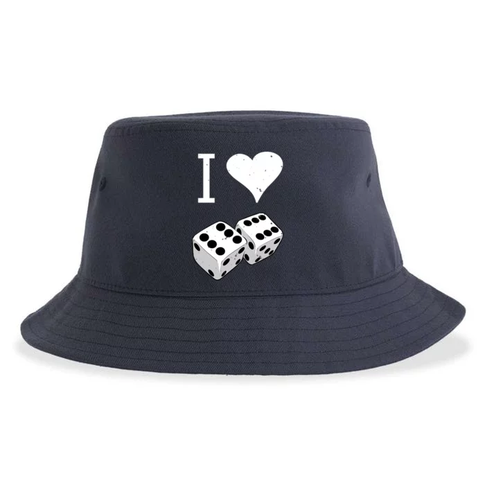 I Heart Dice Rolling Playing Betting Gambling Love Sustainable Bucket Hat