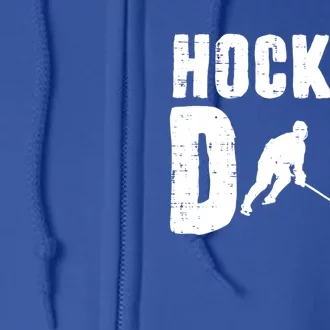 Ice Hockey Dad Cool Fathers Day Player Goalie Coach Papa Gift Full Zip Hoodie