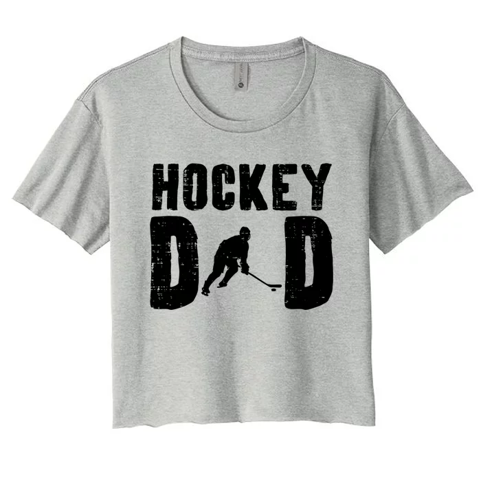 Ice Hockey Dad Cool Fathers Day Player Goalie Coach Papa Gift Women's Crop Top Tee