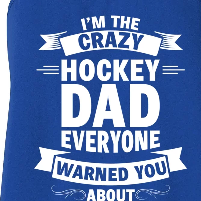 Ice Hockey Dad Funny Fathers Day Sport Game Coach Player Gift Women's Racerback Tank