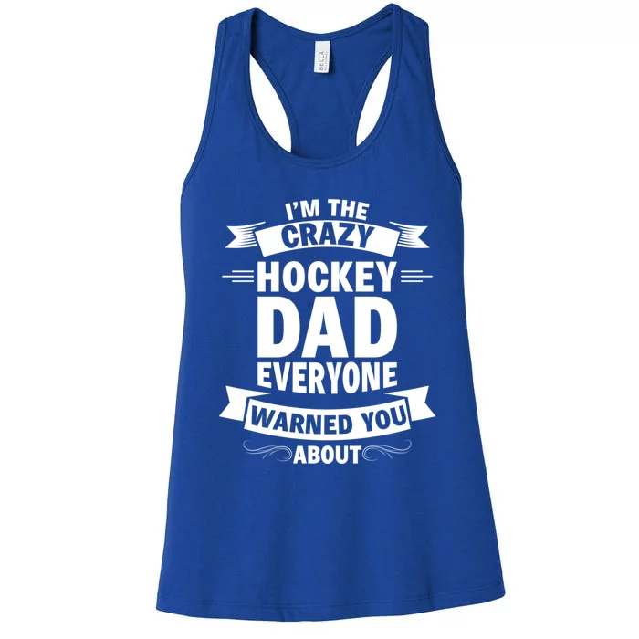 Ice Hockey Dad Funny Fathers Day Sport Game Coach Player Gift Women's Racerback Tank