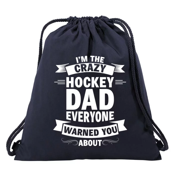 Ice Hockey Dad Funny Fathers Day Sport Game Coach Player Gift Drawstring Bag