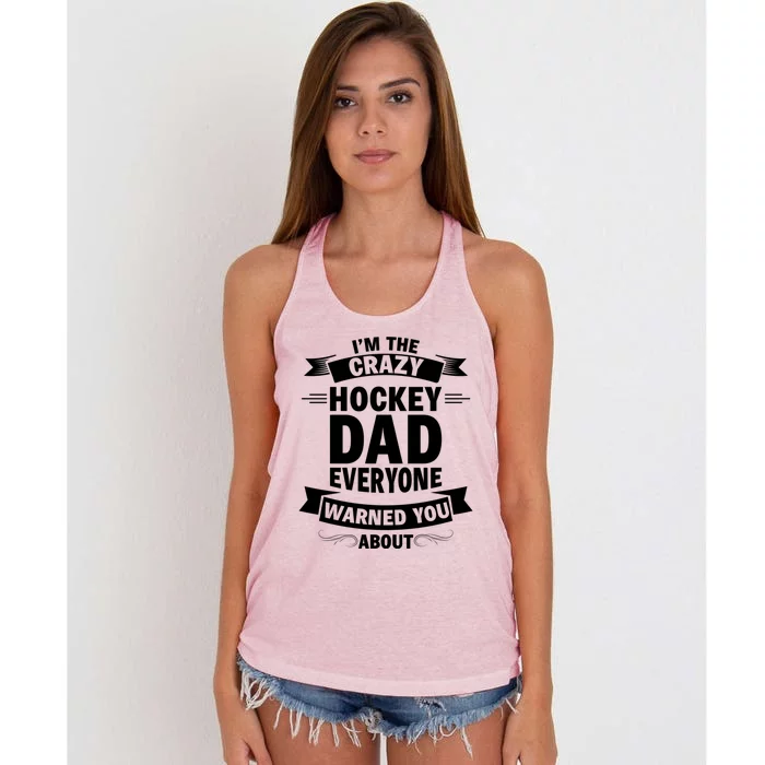 Ice Hockey Dad Funny Fathers Day Sport Game Coach Player Gift Women's Knotted Racerback Tank