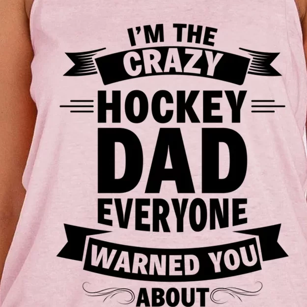 Ice Hockey Dad Funny Fathers Day Sport Game Coach Player Gift Women's Knotted Racerback Tank