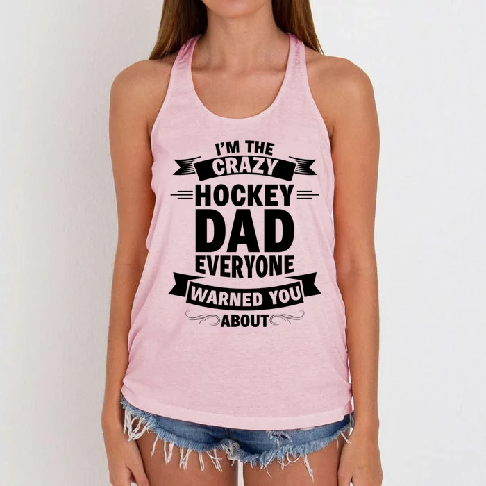 Ice Hockey Dad Funny Fathers Day Sport Game Coach Player Gift Women's Knotted Racerback Tank