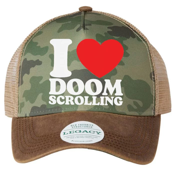 I Heart Doom Scrolling Modern Humor Legacy Tie Dye Trucker Hat