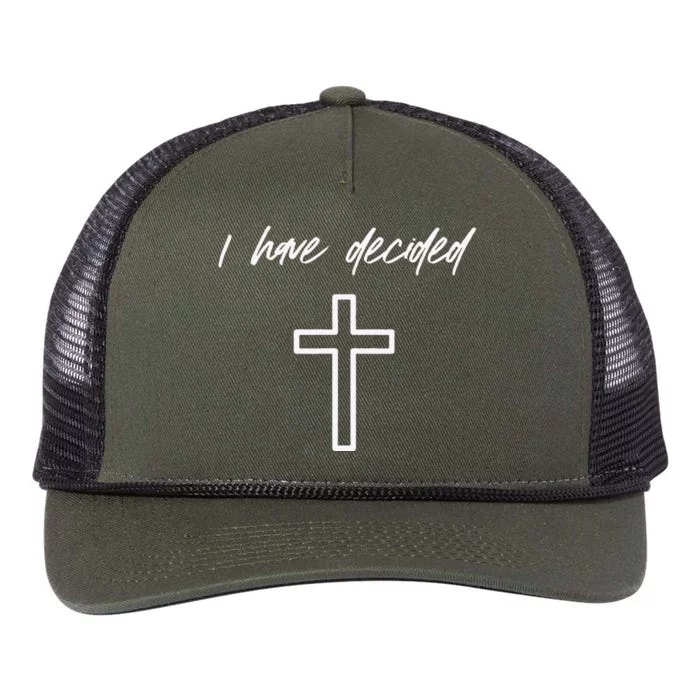 I Have Decided Christian Water Baptism Dedication Church Retro Rope Trucker Hat Cap