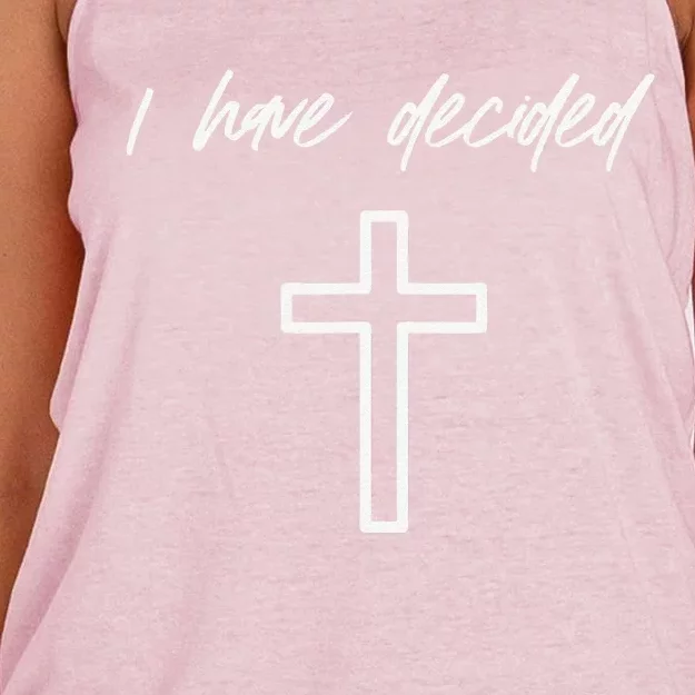 I Have Decided Christian Water Baptism Dedication Church Women's Knotted Racerback Tank