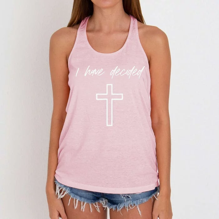 I Have Decided Christian Water Baptism Dedication Church Women's Knotted Racerback Tank