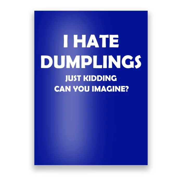 I HATE DUMPLINGS JUST KIDDING FUNNY Poster