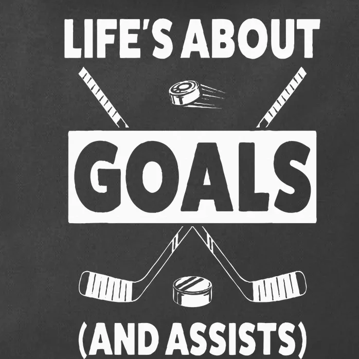 Ice Hockey Design for Life's about Goals Zip Tote Bag