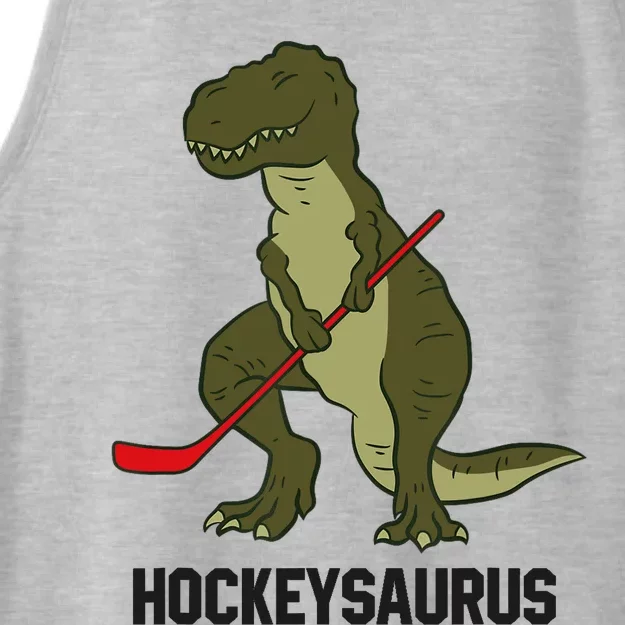 Ice Hockey Dinosaur Hockey Boy Hockey Hockeysaurus Ladies Tri-Blend Wicking Tank