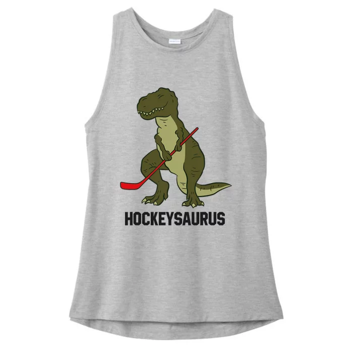 Ice Hockey Dinosaur Hockey Boy Hockey Hockeysaurus Ladies Tri-Blend Wicking Tank