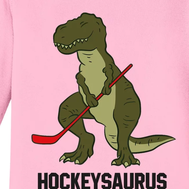 Ice Hockey Dinosaur Hockey Boy Hockey Hockeysaurus Baby Long Sleeve Bodysuit